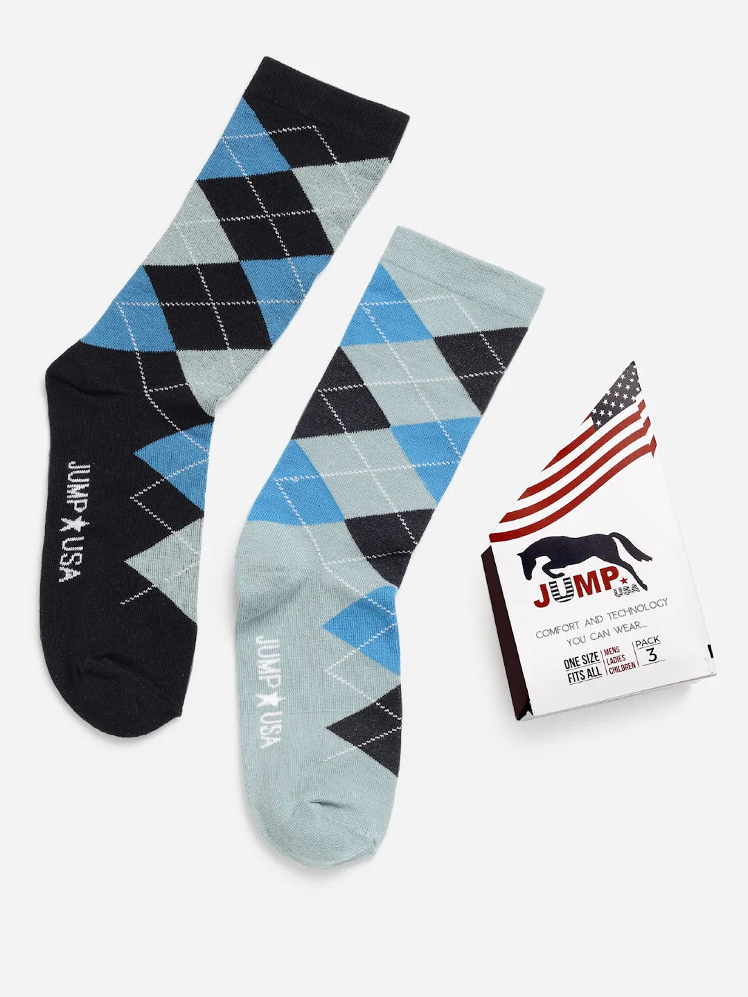 JUMP USA Men Pack Of 2 Assorted Calf-Length Trendy Socks