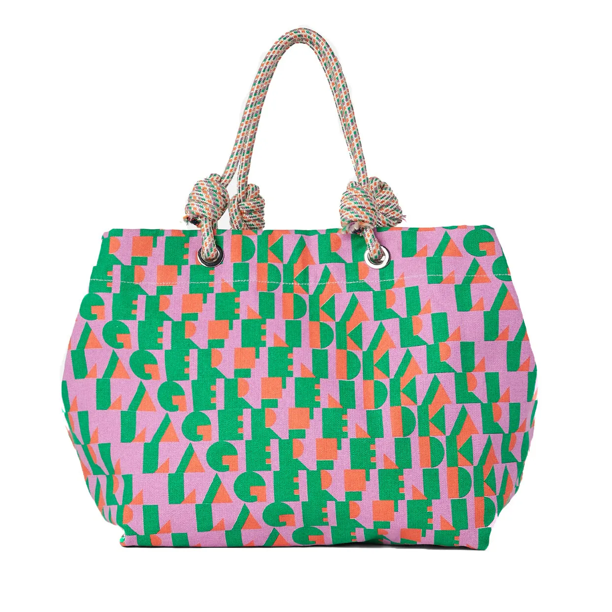 Karl Abstract Logo Beach Tote Bag -Multi