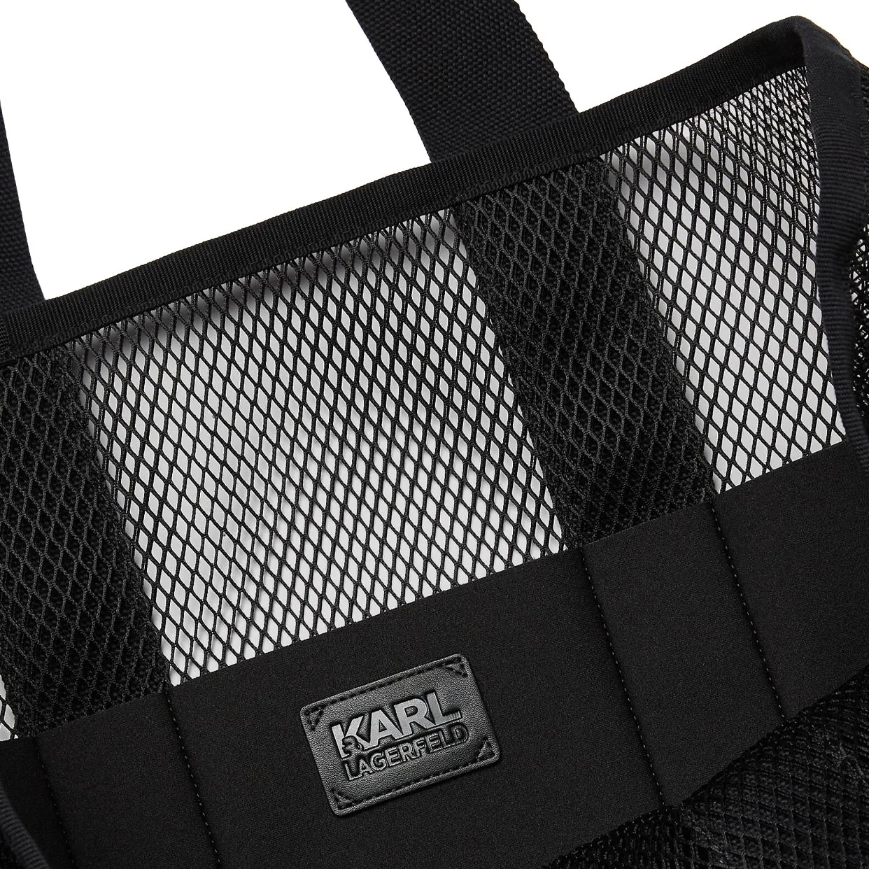 Karl Logo Mesh Beach Bag -Black