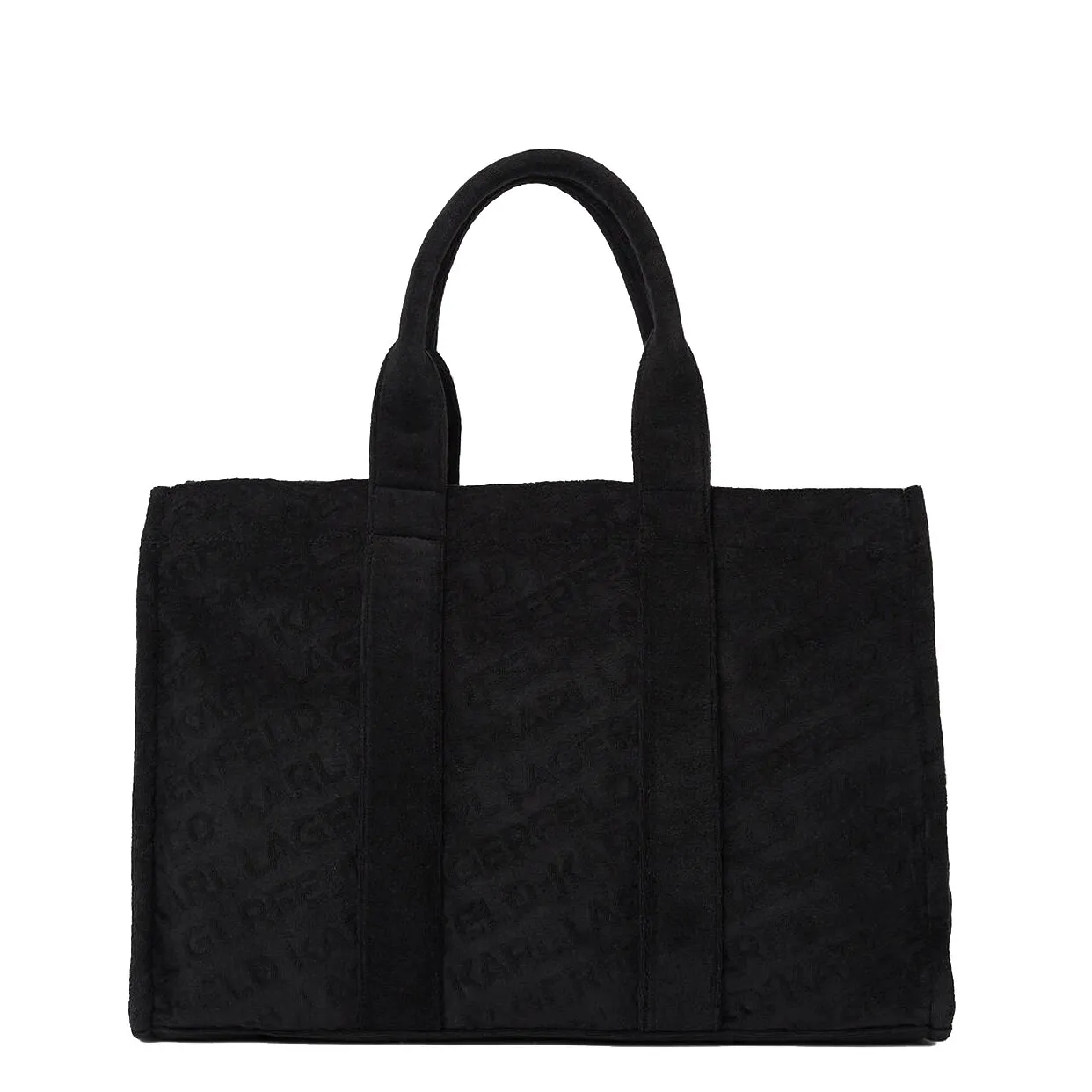 Karl Logo Print Terry Tote -Black