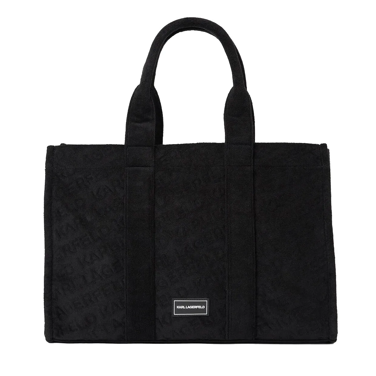 Karl Logo Print Terry Tote -Black