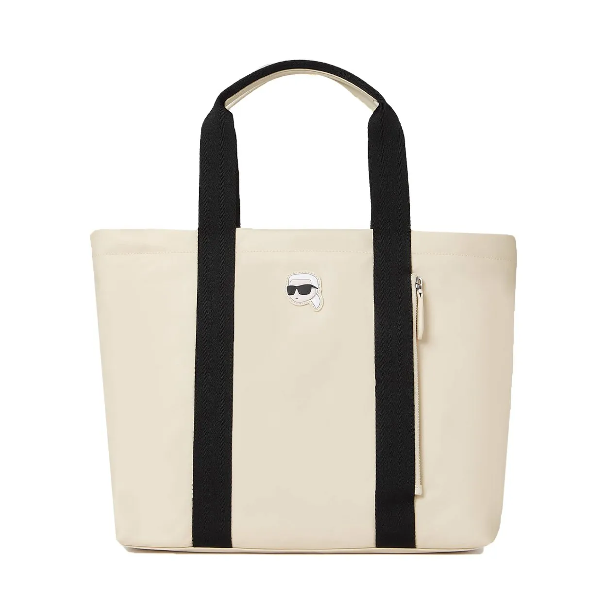 K/Ikonik Nylon Large Zip-Top Tote Bag -Almond