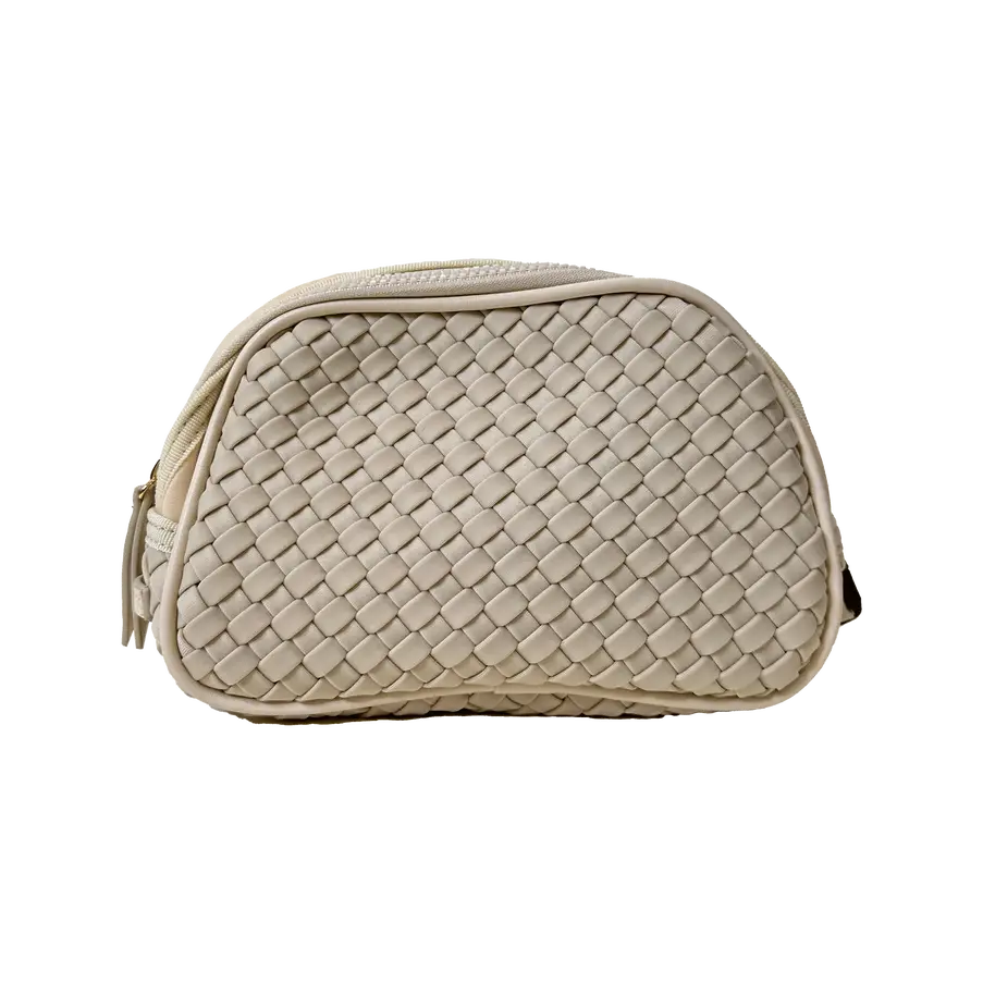 Lisa Woven Neoprene Sling Bag- Ecru