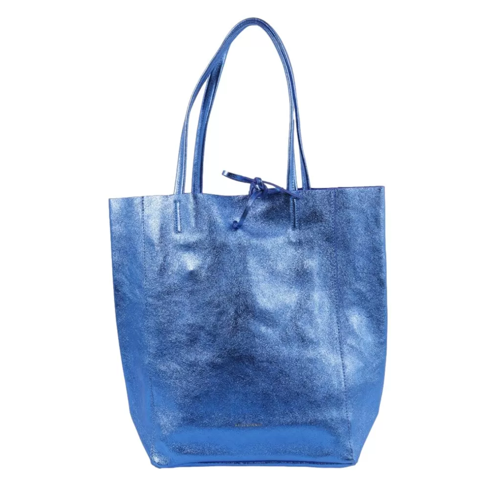 Maison Fanli - Leather Tote - Metallic Electric Blue