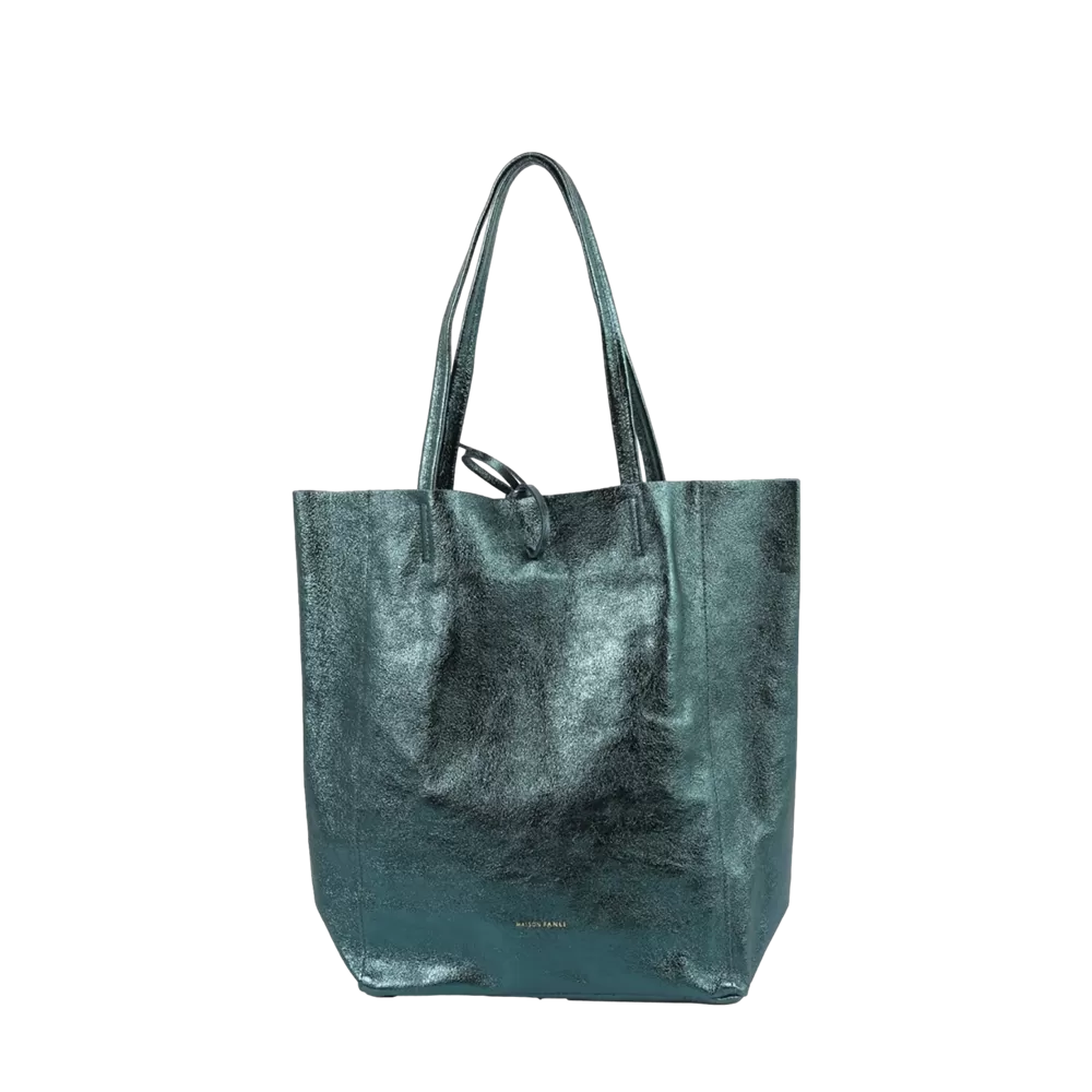 Maison Fanli - Leather Tote - Metallic Emerald