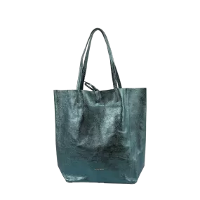 Maison Fanli - Leather Tote - Metallic Emerald