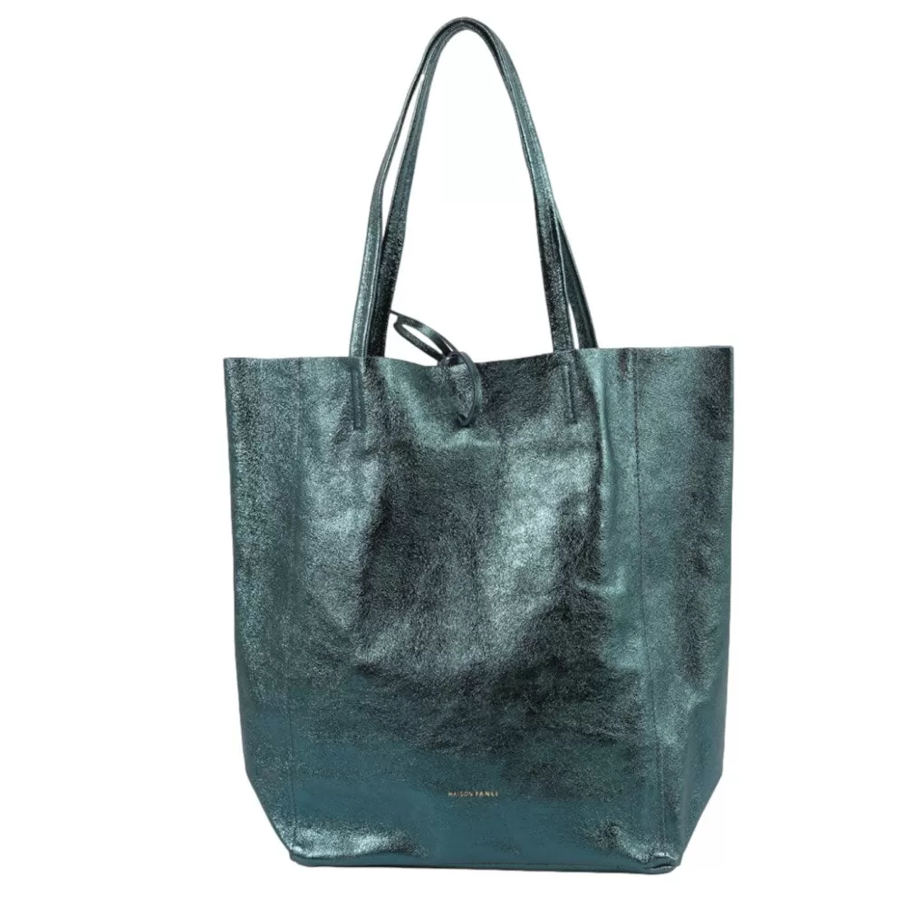 Maison Fanli - Leather Tote - Metallic Green