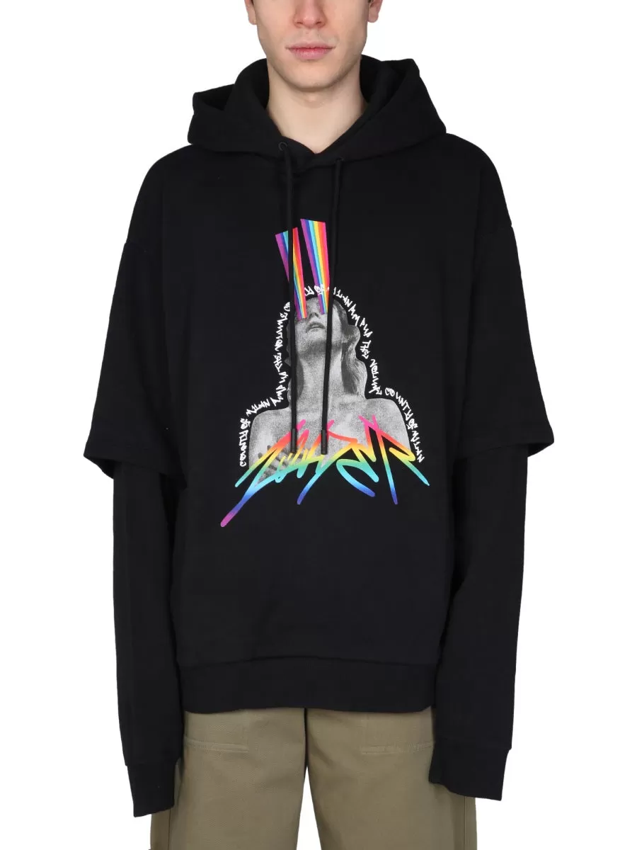 Marcelo Burlon County Of Milan Printed Drawstring Hoodie