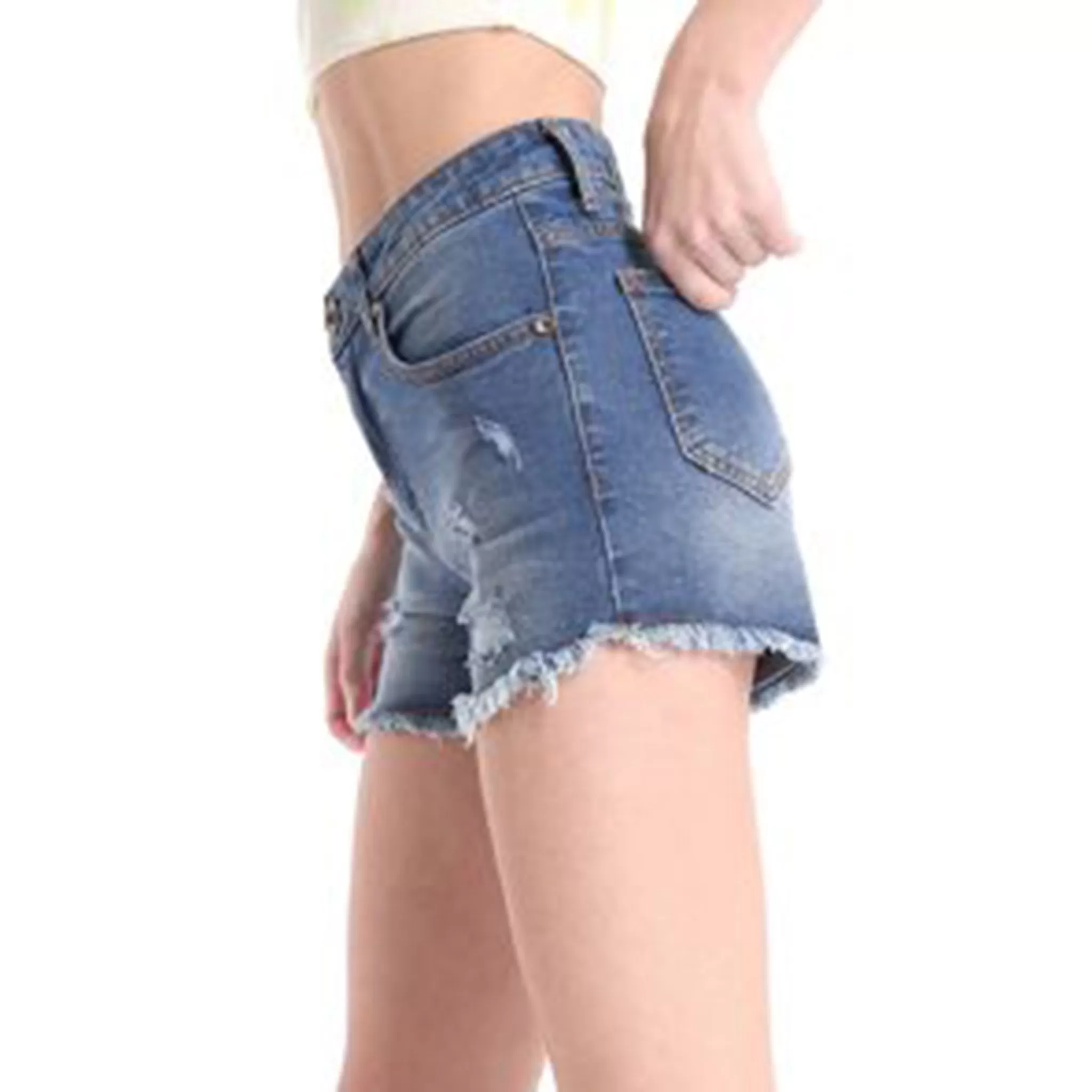 Myra Bags Women's Denim Frayed Shorts