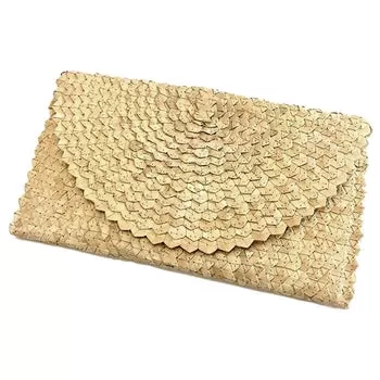 Natural Straw Clutch Purse