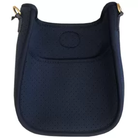 Navy Perforated Neoprene Mini Messenger Bag - Strap Not Included