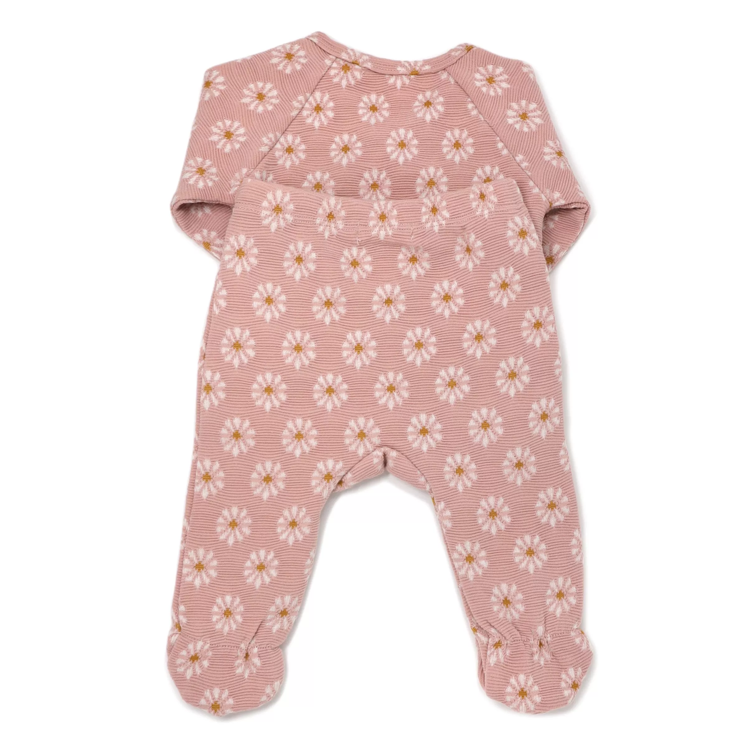 oh baby! Kimono Footie Set Starburst Double Knit - Blush