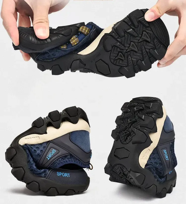 Orthopedic hiking shoes with quick-dry feature