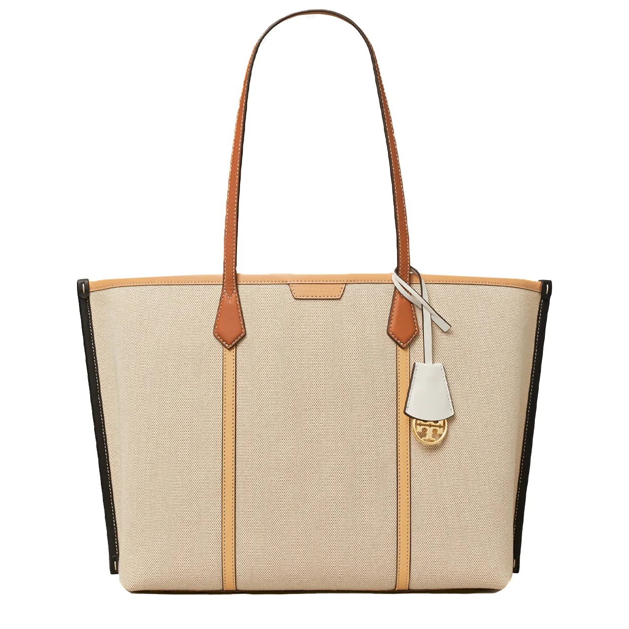 Perry Canvas Tote With Three Compartments -Natural