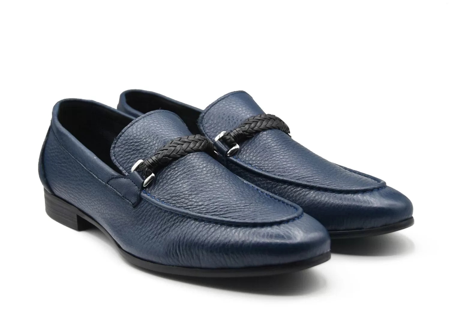 PHELIX | Navy Blue Leather Loafer