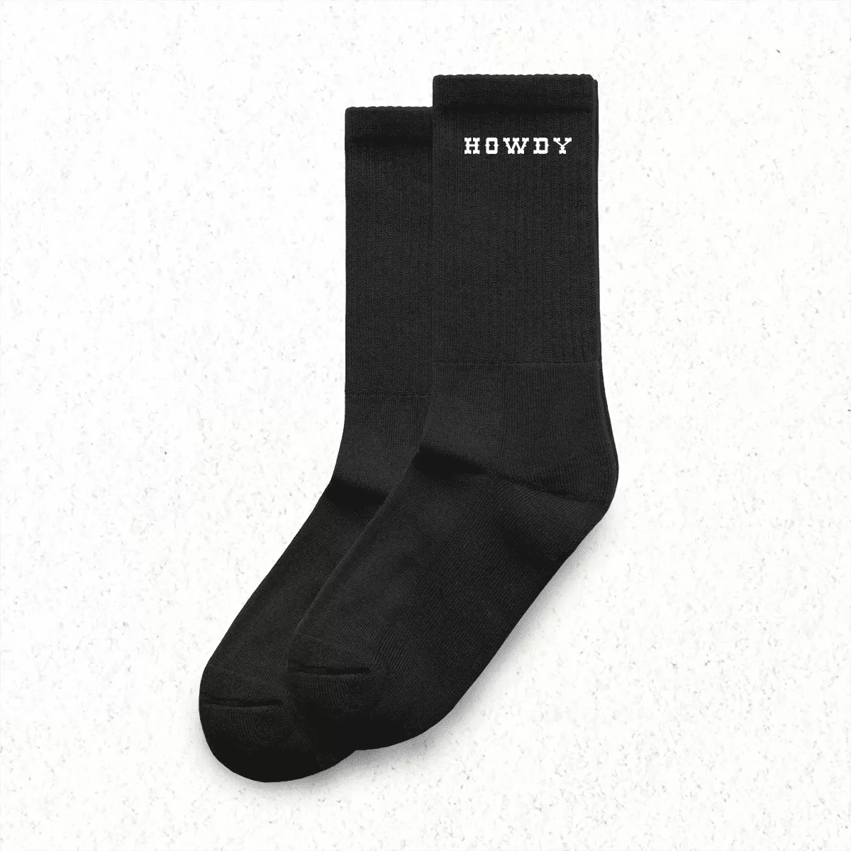 PHX GEN Unisex Crew Socks Embroidered Howdy - Black