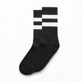 PHX GEN Unisex Crew Socks Twin Stripe - Black