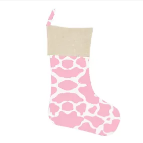 Pink Cowhide Christmas Stocking