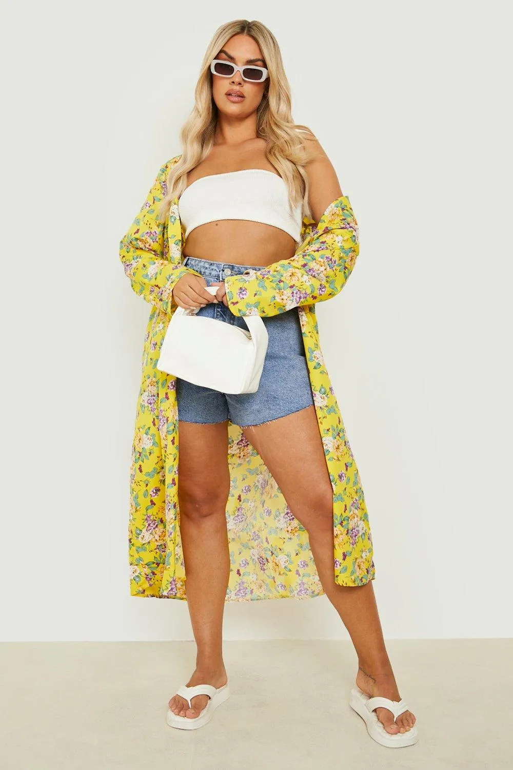 Plus Floral Kimono