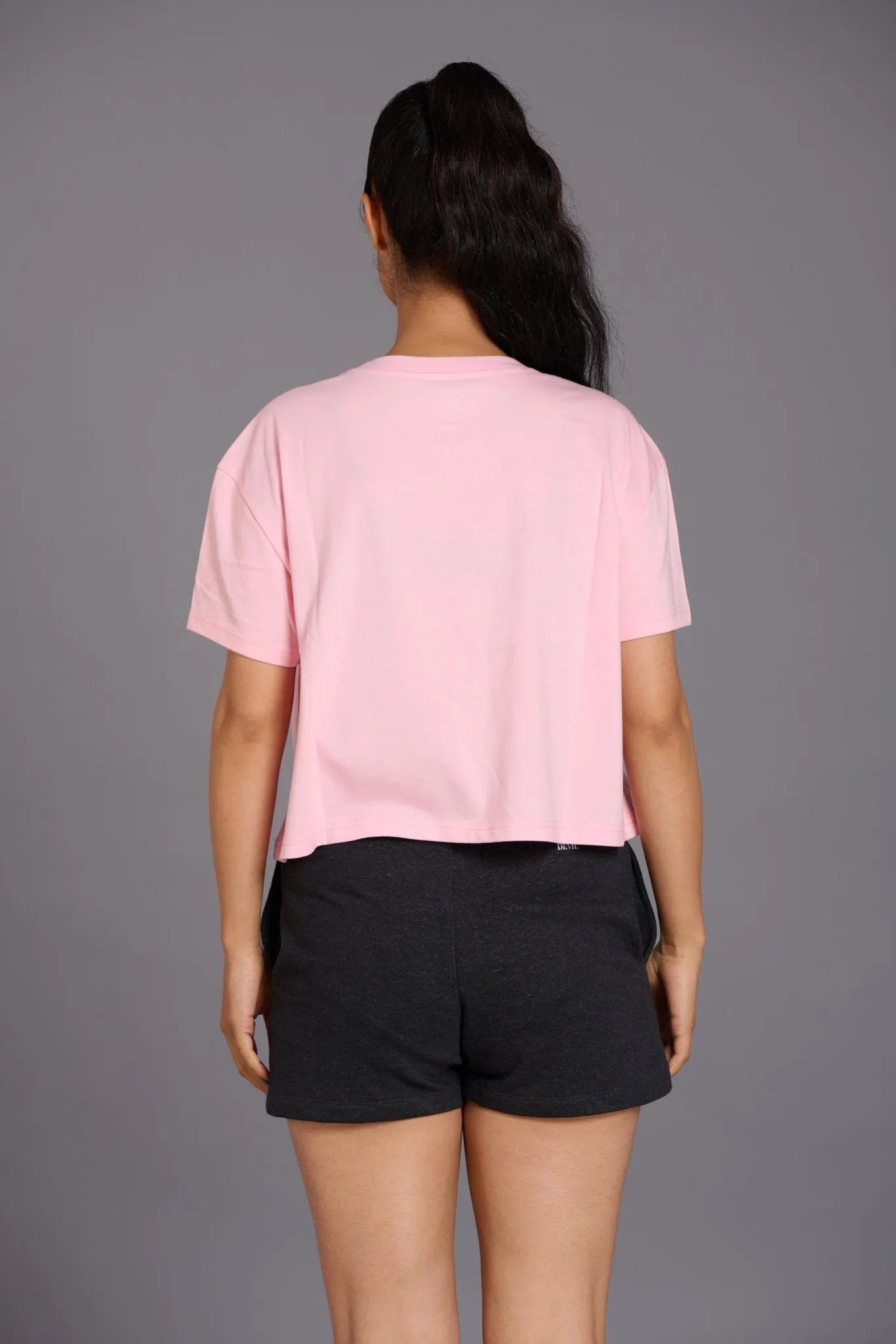 Satan In High Heels Light Pink Oversized T-Shirt for Women