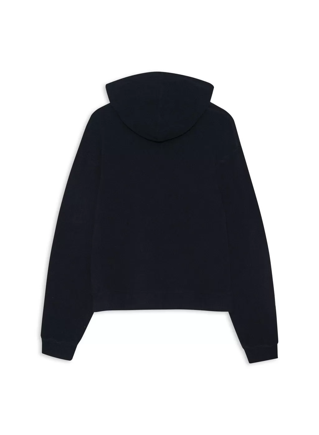 Sherpa Cropped Side Slit Hoodie in New Navy