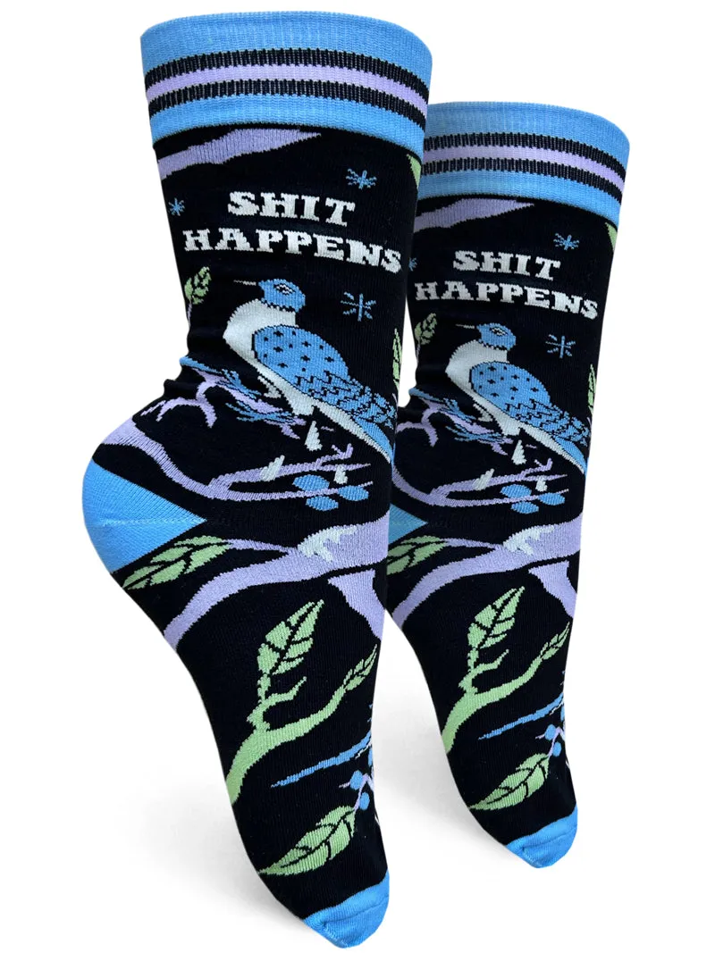 Shit Happens Womens Crew Socks