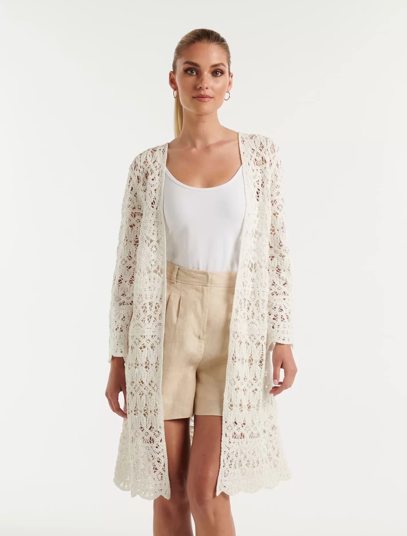 Simona Longline Crochet Kimono