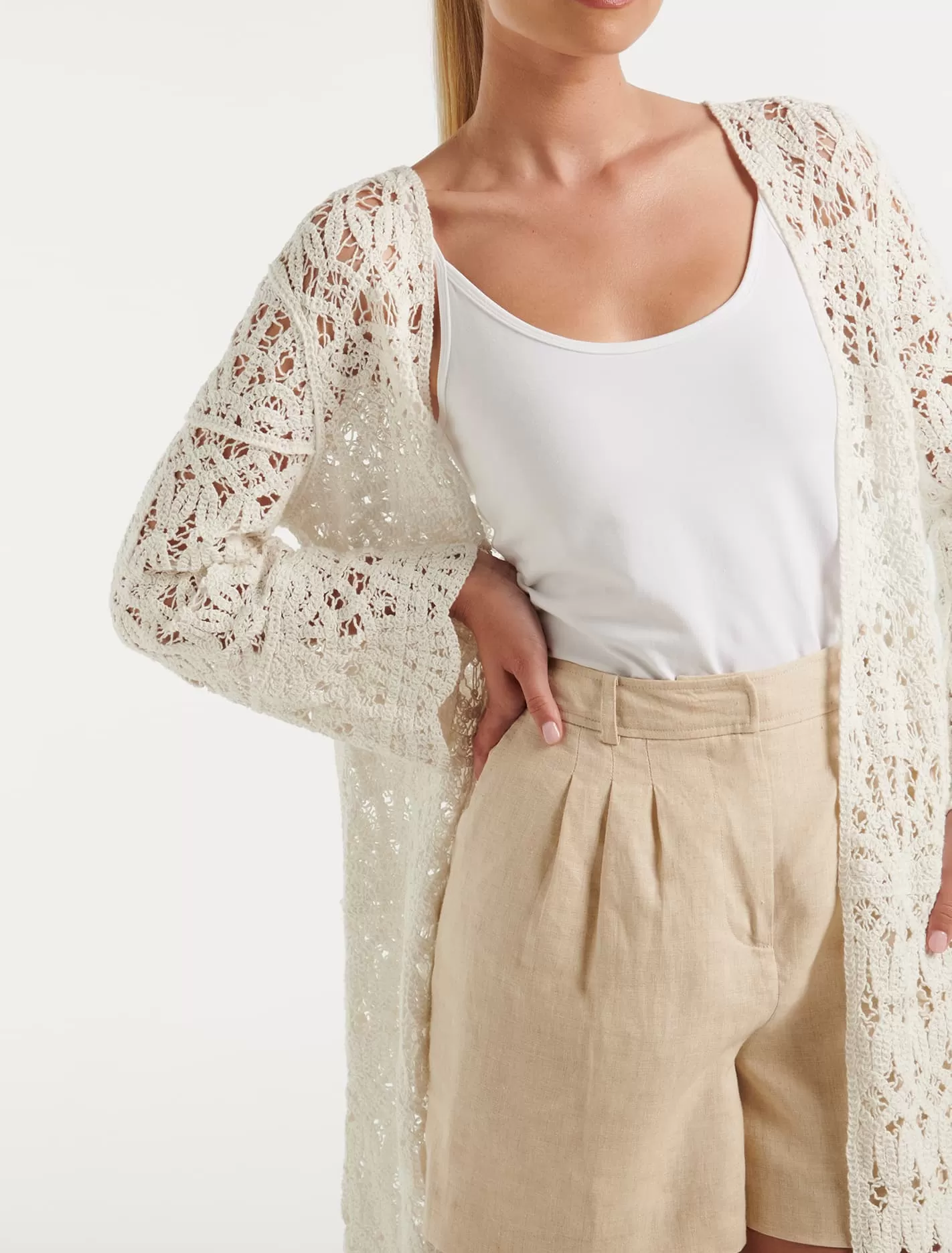 Simona Longline Crochet Kimono