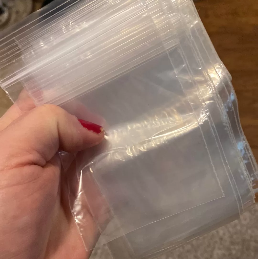 Small bead plastic bags for storage