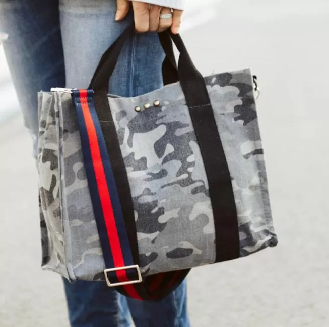 Small Grey Camo Crossbody Tote