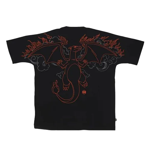 T-Shirt Dolly Noire Charizard Over Kimono Tee Black