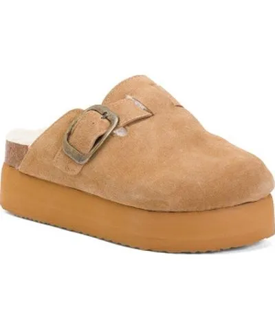 Tj Maxx Suede Granola Faux Fur Platform Clogs For Women