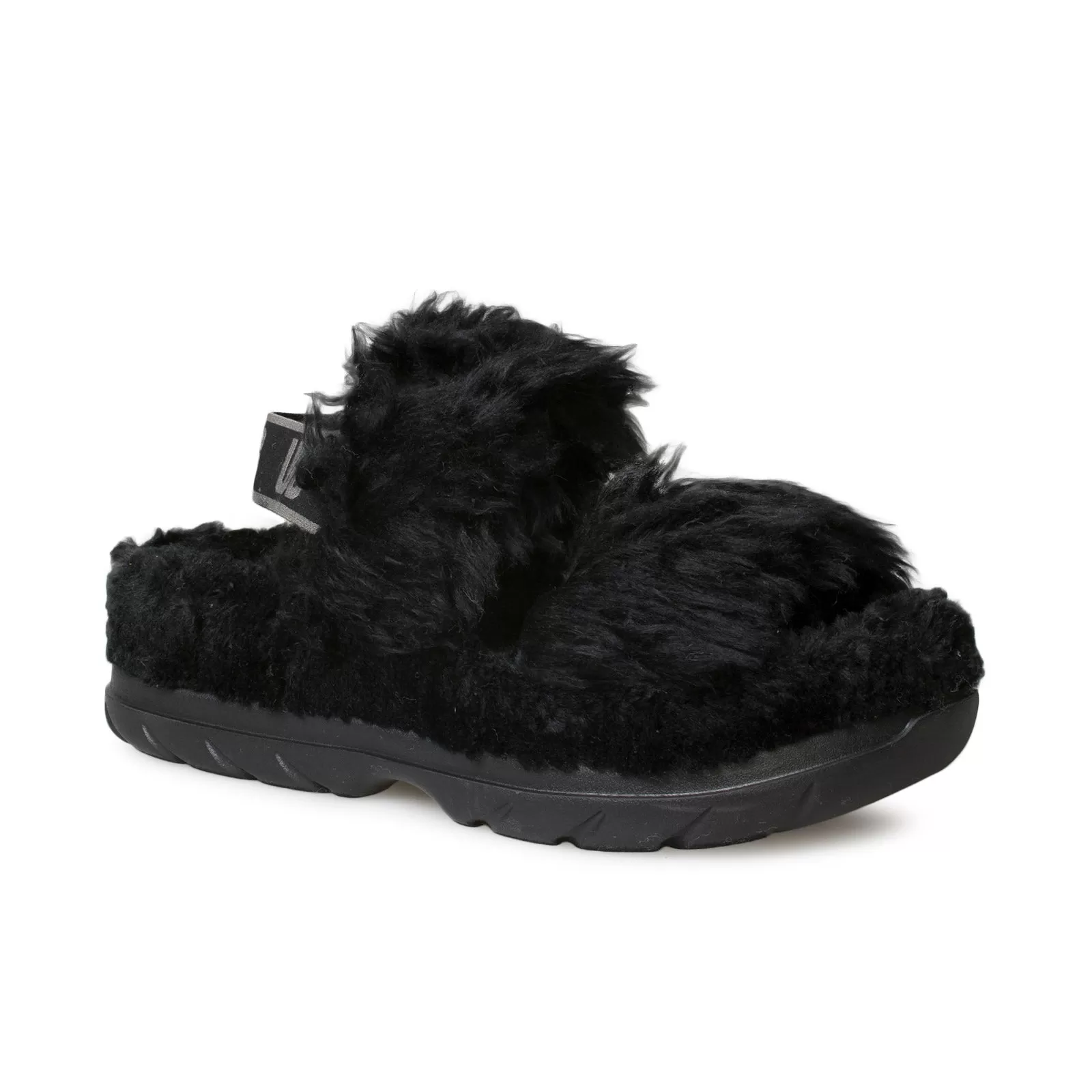 UGG Fluff Sugar Black Sandals - Women's