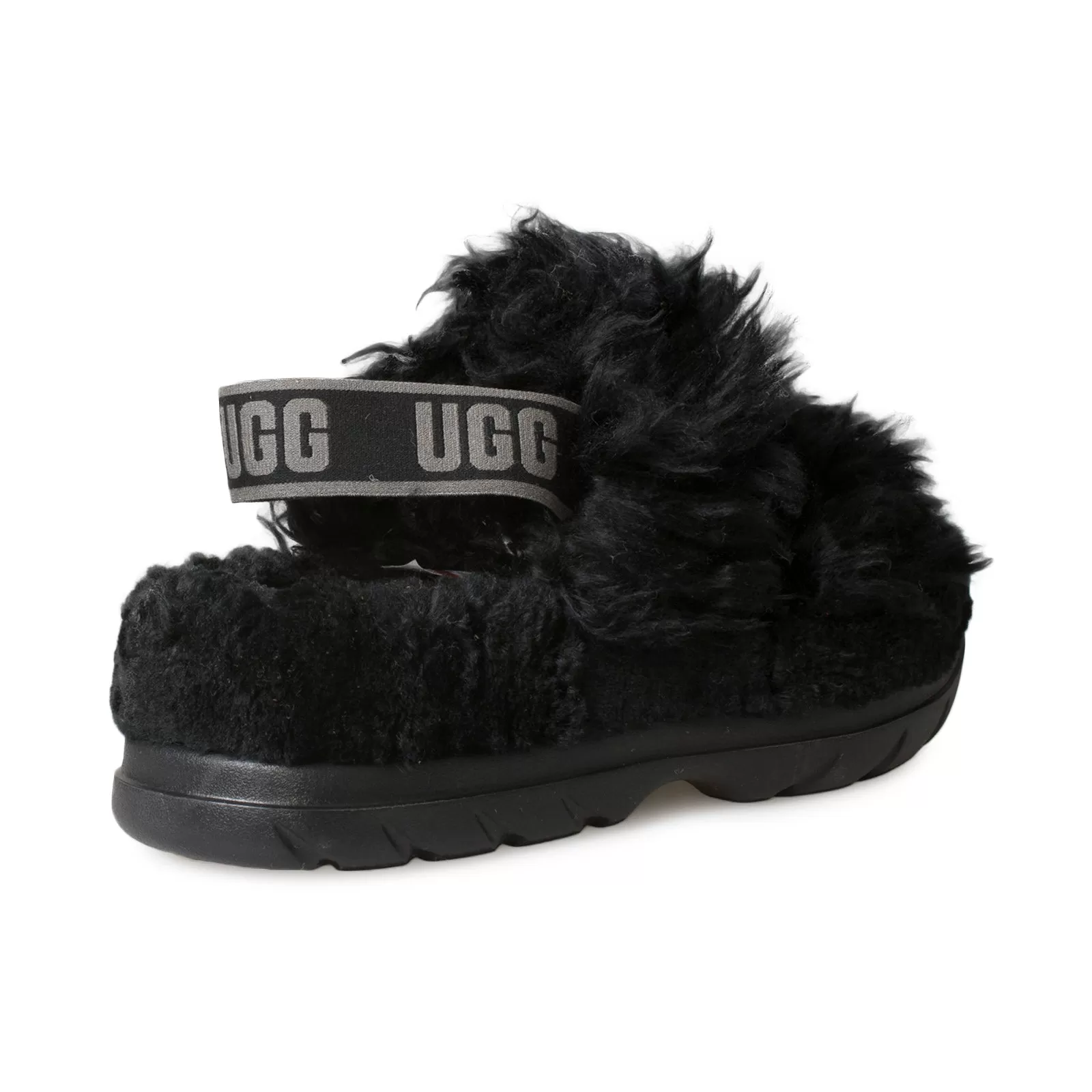 UGG Fluff Sugar Black Sandals - Women's