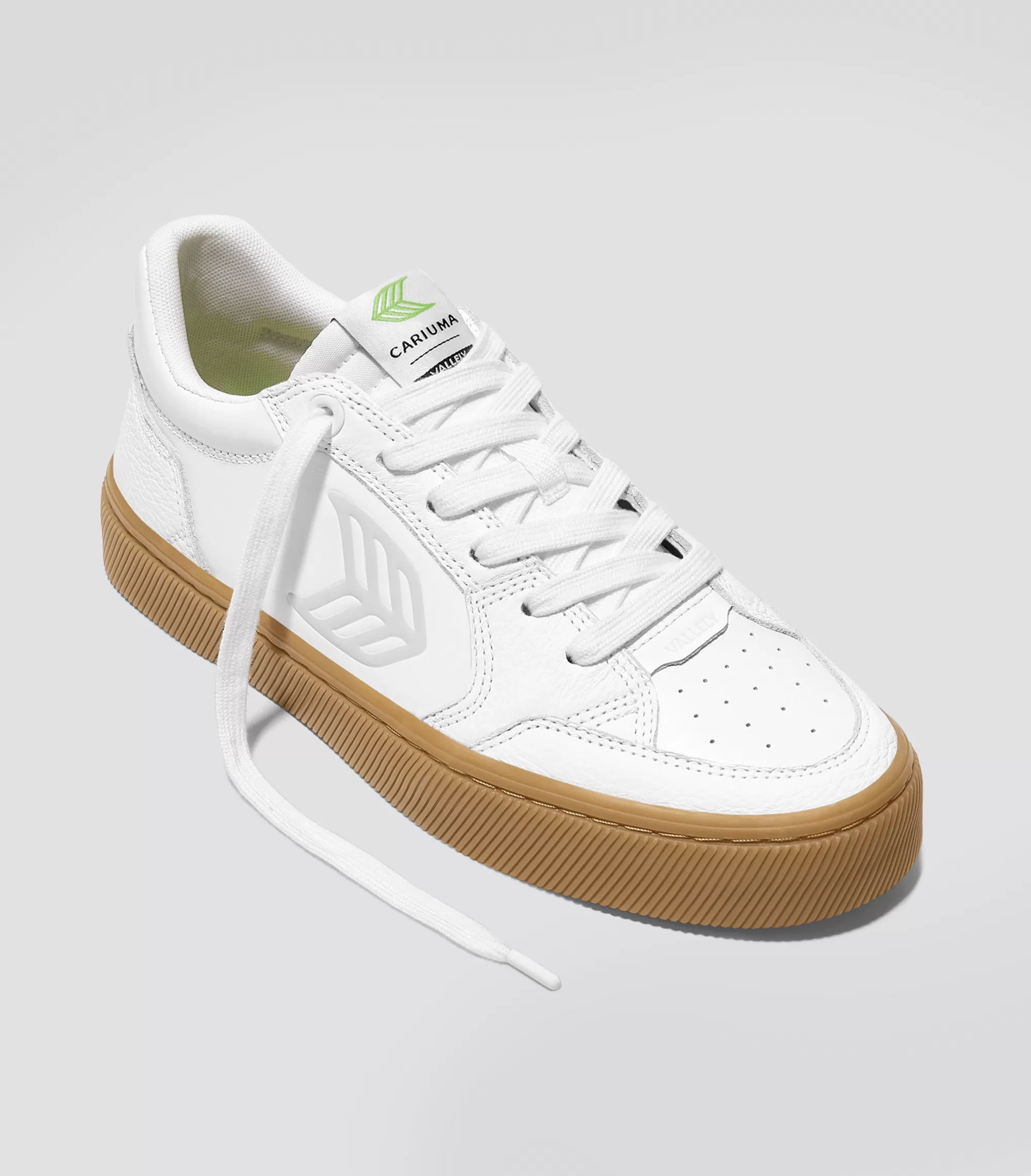 VALLELY Gum White Leather Ice Logo Sneaker Men