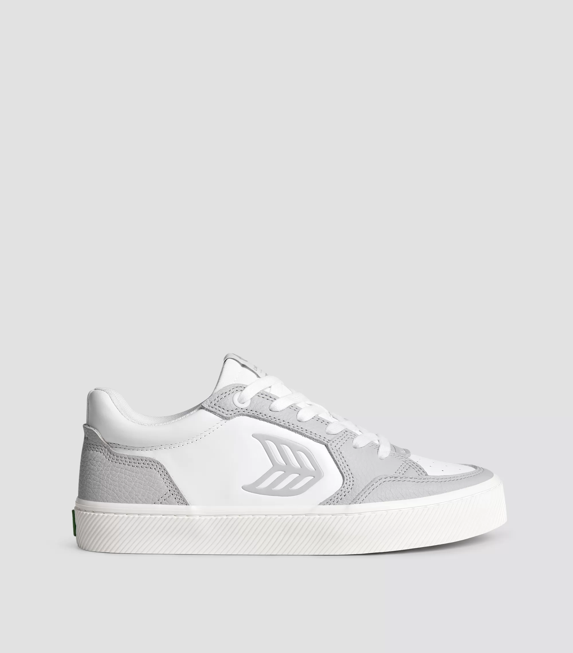 VALLELY White Leather Onyx Grey Accents Sneaker Men