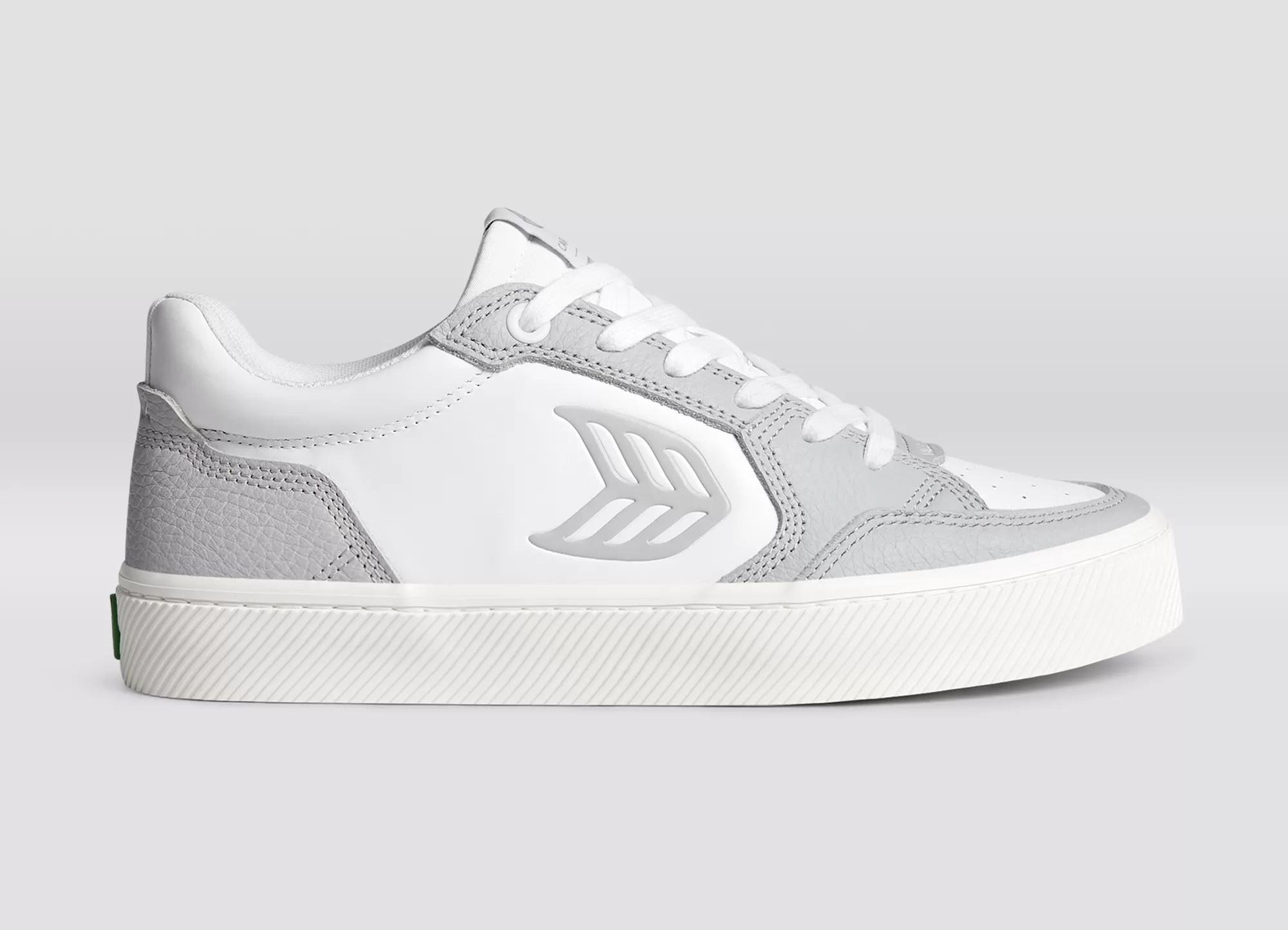 VALLELY White Leather Onyx Grey Accents Sneaker Men