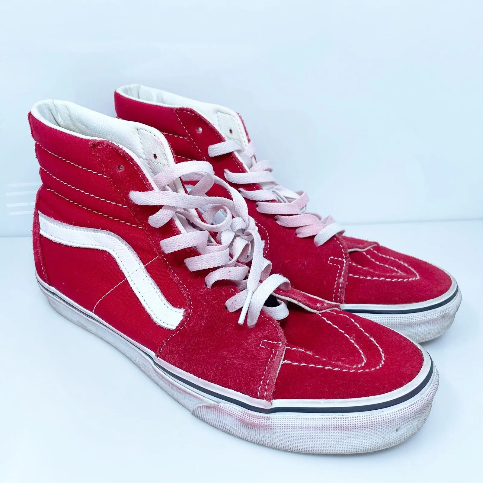 Vans Mens Sk8 Hi 721356 Red Casual Shoes Sneakers Size 10