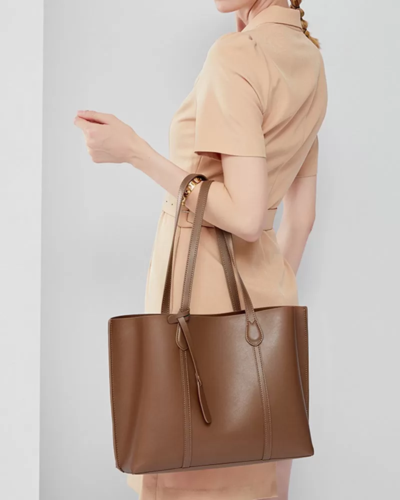 Vegan Genuine Leather Tote Shoulder Bags