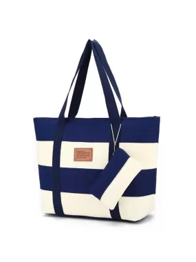 Women Canvas Nautical Beach Bags Fashion Large Handbags Female Shoulder Bag