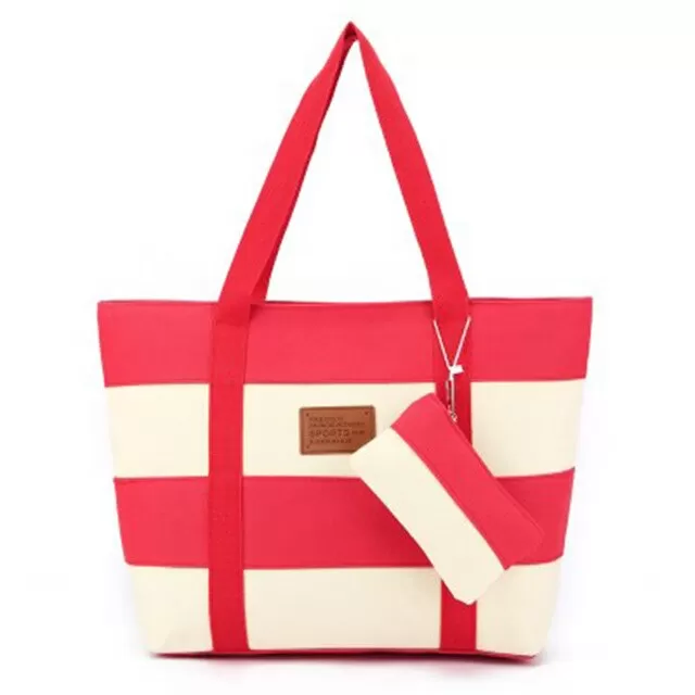 Women Canvas Nautical Beach Bags Fashion Large Handbags Female Shoulder Bag