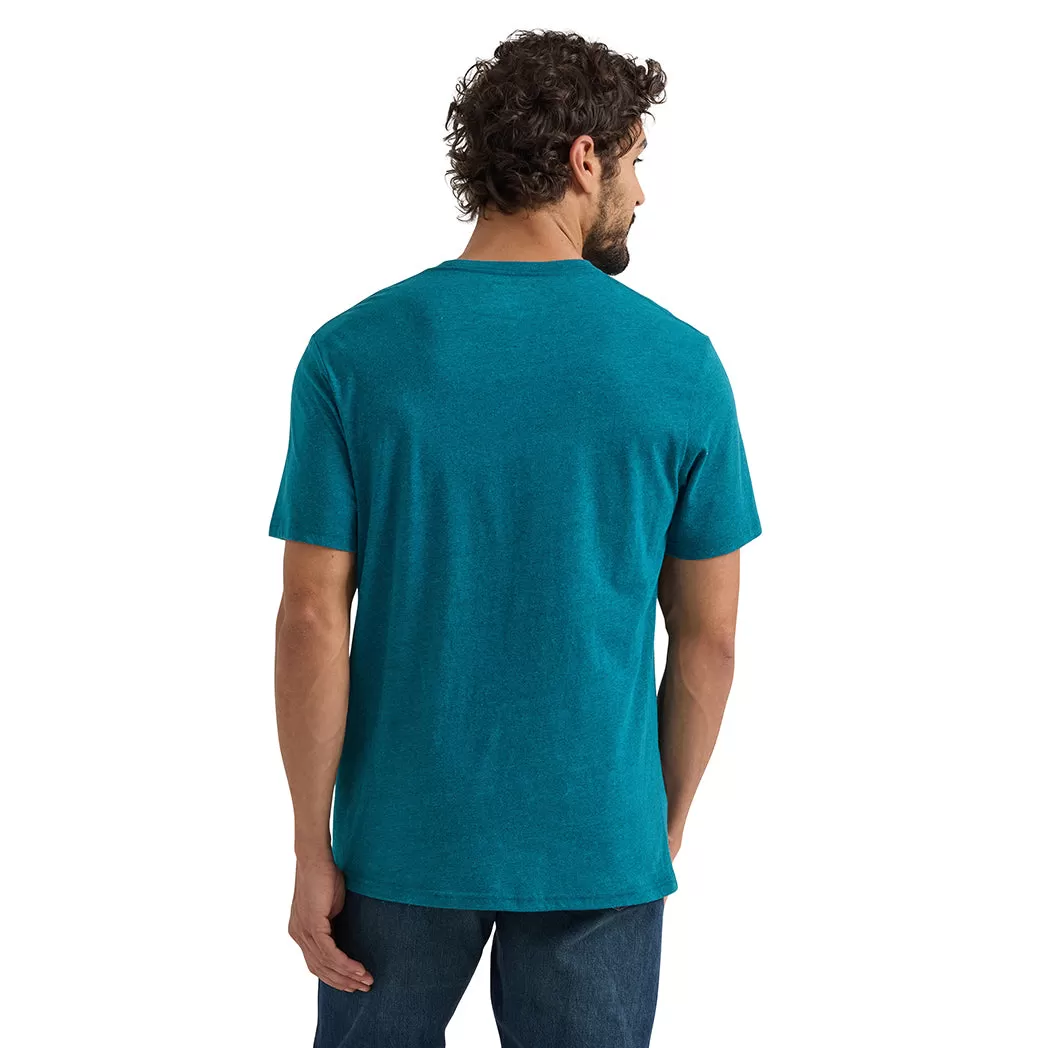 Wrangler Men's Cyan Pepper Heather Graphic T-Shirt